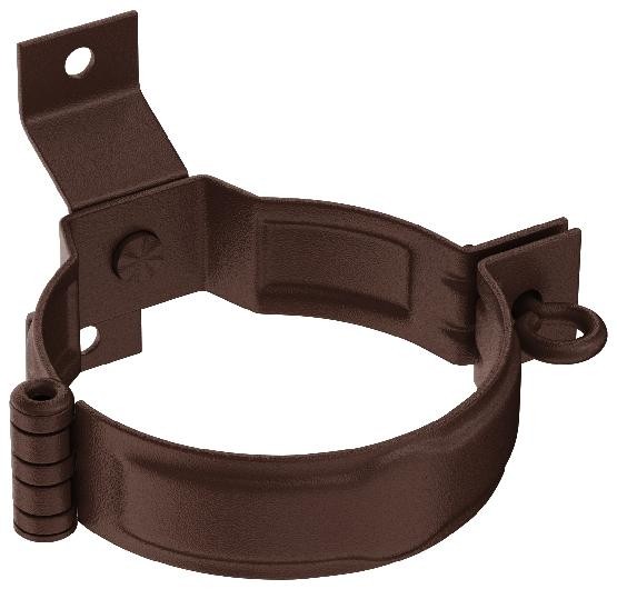 Водосток Aquasistem, Система 150/100 - Декоративный хомут трубы под дерево с комплектом крепления RAL 8017 Коричневый matt купить в Калаче-на-Дону