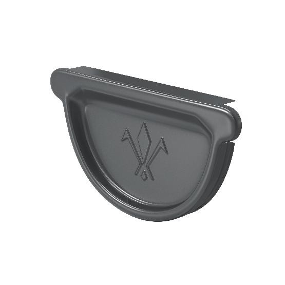 Водосток Aquasistem, система 125x90 -  Заглушка универсальная с резиновым уплотнителем RAL 7024 Тёмно-серый купить в Калаче-на-Дону