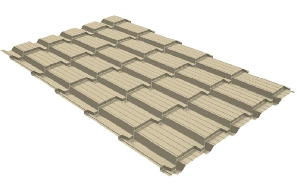 Металлочерепица GL квадро профи 0,45 PE RAL 1015 светлая слоновая кость купить в Калаче-на-Дону