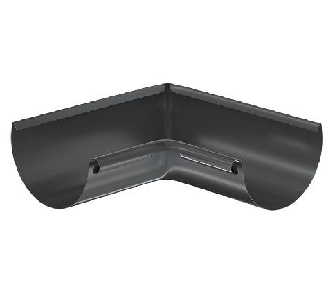 Водосток Aquasistem, система 125x90 - Угол желоба, внутренний 90° RAL 7024 Тёмно-серый купить в Калаче-на-Дону