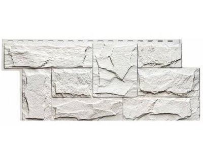 Фасадная панель T-Сайдинг-Гранит Леон Белый