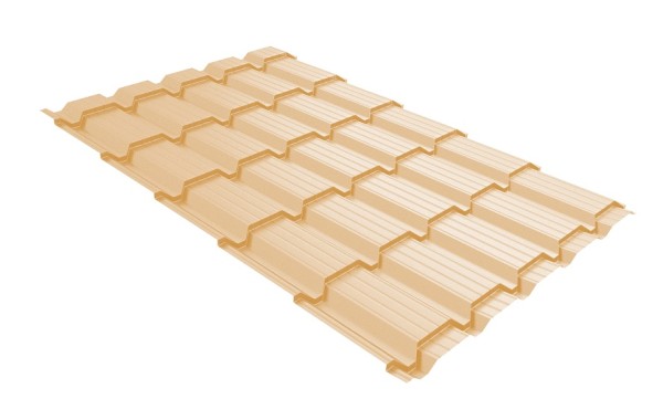 Металлочерепица GL квадро профи 0,45 PE RAL 1014 слоновая кость купить в Калаче-на-Дону