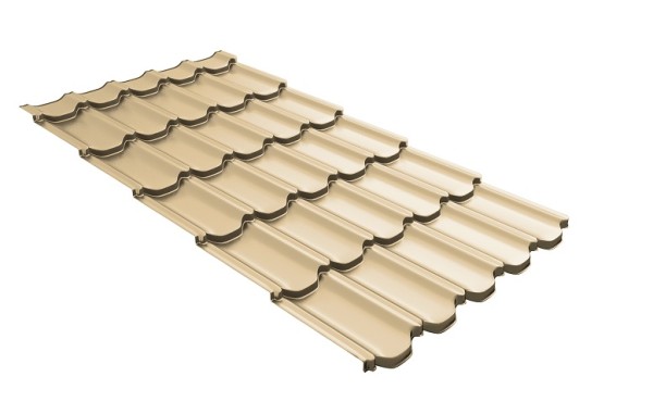 Металлочерепица квинта плюс с 3D резом 0,45 PE RAL 1014 слоновая кость купить в Калаче-на-Дону