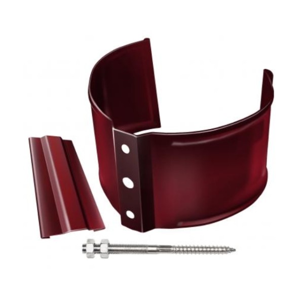 Водосток Grand Line 125x90 – Кронштейн трубы на камень RAL 3005 купить в Калаче-на-Дону