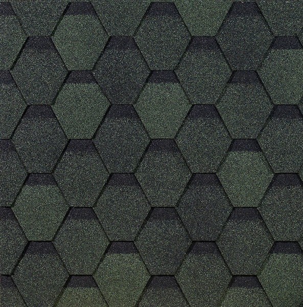 Гибкая черепица EURASIA Docke, Коллекция ШЕСТИГРАННИК Зелёный купить в Калаче-на-Дону