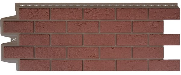 Фасадная панель Grand Line Состаренный кирпич Элит корица (махагон), ШОВ темно-бежевый купить в Калаче-на-Дону