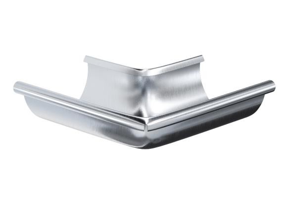 Водосток Aquasistem, Система 125x90 - Угол желоба наружный оцинковка 90° купить в Калаче-на-Дону