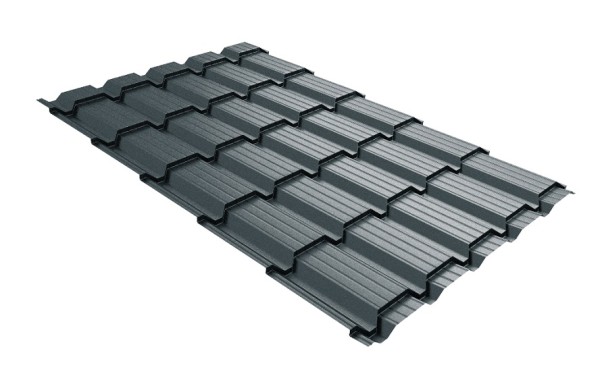 Металлочерепица GL квадро профи 0,45 Drap RAL 7016 антрацитово-серый купить в Калаче-на-Дону