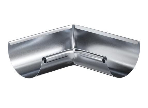 Водосток Aquasistem, Система 125x90 - Угол желоба внутренний оцинковка 90° купить в Калаче-на-Дону