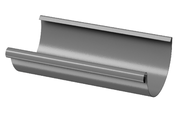Желоб полукруглый D125 3 м Döcke STAL PREMIUM Графит, (RAL 7024) купить в Калаче-на-Дону
