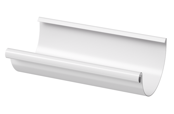 Желоб полукруглый D125 3 м Döcke STAL PREMIUM Пломбир, (RAL 9010) купить в Калаче-на-Дону