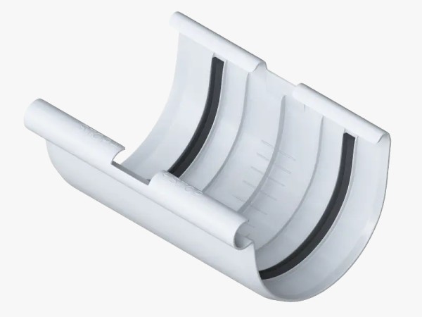 Водосток Альта-Профиль ПВХ – Соединитель желоба (белый) купить в Калаче-на-Дону