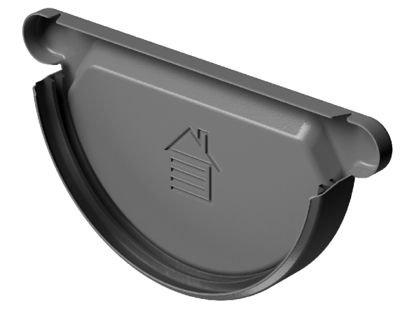 Заглушка желоба D125 Döcke STAL PREMIUM Графит, (RAL 7024) купить в Калаче-на-Дону