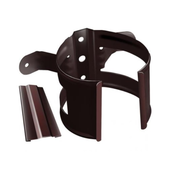 Водосток Grand Line 150x100 – Хомут трубы (на дерево) RAL 8017 купить в Калаче-на-Дону