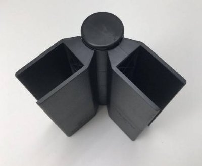 Угловой элемент поворотный, пластиковый от 60° до 300° для доски 150х25 мм из ДПК чёрный Holzhof