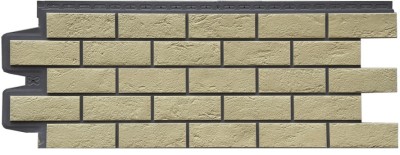 Фасадная панель Grand Line Состаренный кирпич Элит ваниль, ШОВ темно-бежевый
