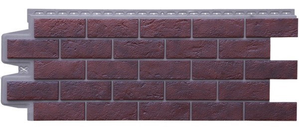 Фасадная панель Grand Line Состаренный кирпич Элит кофе (жжёный), ШОВ темно-бежевый купить в Калаче-на-Дону