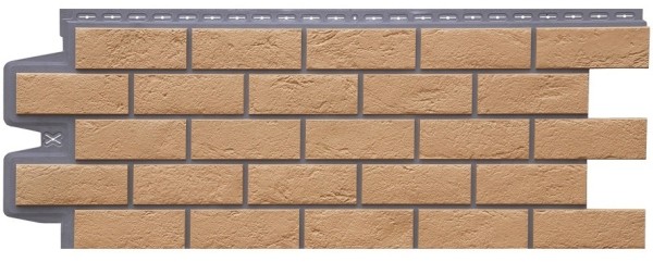 Фасадная панель Grand Line Состаренный кирпич Элит солома, ШОВ темно-бежевый купить в Калаче-на-Дону