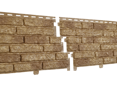 Фасадная панель Ю-пласт Стоун Хаус Кварцит Тёмно-бежевый