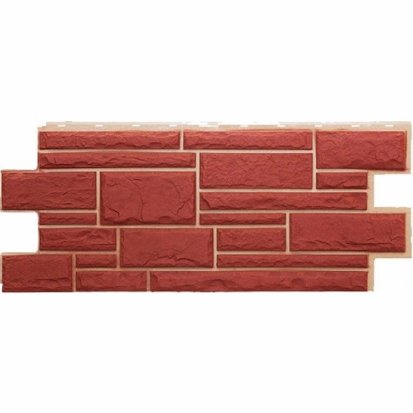 Фасадная панель Техоснастка, Камень Дикий, Красный купить в Калаче-на-Дону