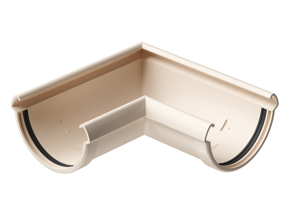 Угол желоба 90° Docke Lux ПВХ Латте купить в Калаче-на-Дону