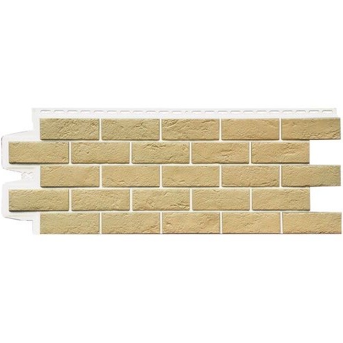 Фасадная панель Grand Line Состаренный кирпич Элит ваниль, ШОВ белый купить в Калаче-на-Дону