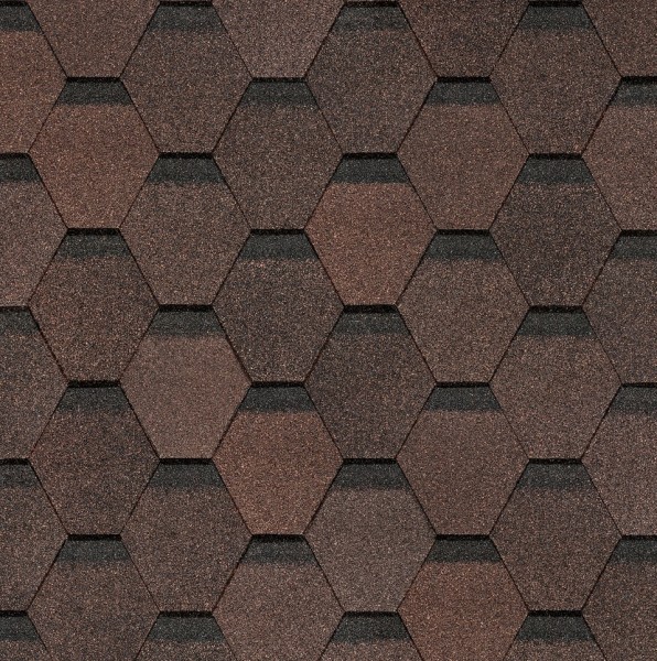 Гибкая черепица Docke, коллекция Шестигранник Коричневый купить в Калаче-на-Дону