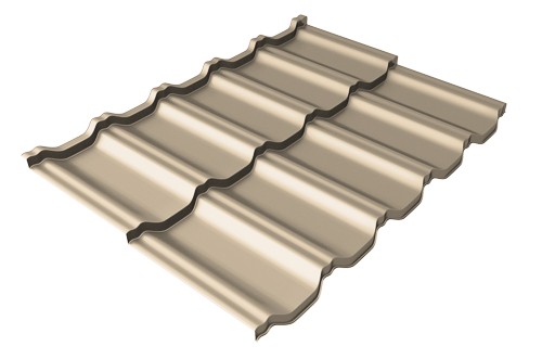 Металлочерепица модульная Квинта Uno Grand Line c 3D резом 0,5 Satin RAL 1015 светлая слоновая кость купить в Калаче-на-Дону
