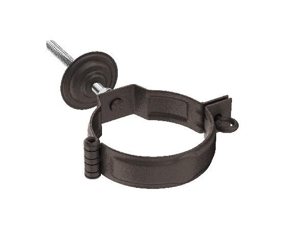 Водосток Aquasistem, Система 125x90 - Декоративный хомут трубы под метиз с комплектом крепления RR 32 Тёмно-коричневый matt купить в Калаче-на-Дону