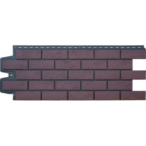 Фасадная панель Grand Line Состаренный кирпич Элит каштан, ШОВ черный купить в Калаче-на-Дону