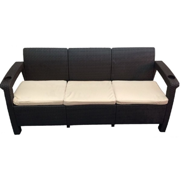 Трёхместный диван  Yalta Sofa 3 Seat венге купить в Калаче-на-Дону