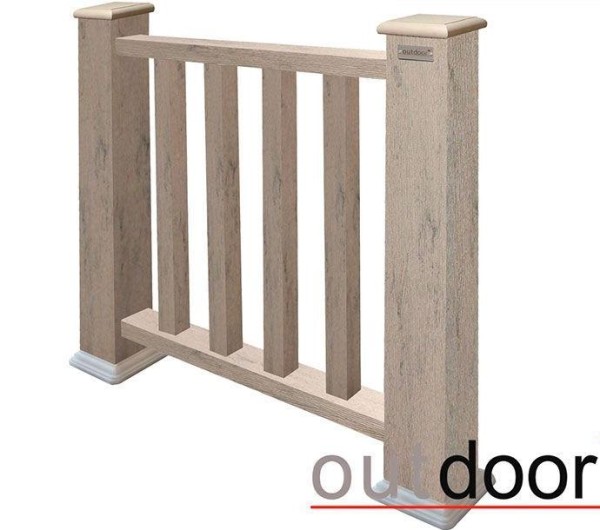 Ограждение из ДПК Outdoor Классик 3D STORM серый микс купить в Калаче-на-Дону