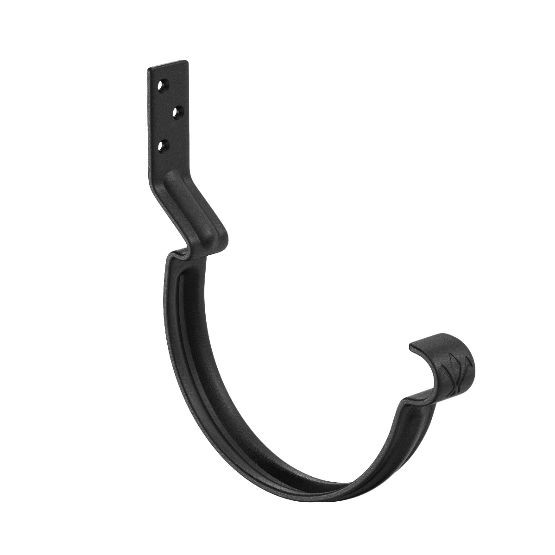 Водосток Aquasistem, система 125x90 - Крюк крепления желоба короткий RAL 9005 Чёрный купить в Калаче-на-Дону