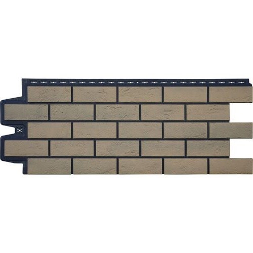 Фасадная панель Grand Line Состаренный кирпич Элит солома, ШОВ черный купить в Калаче-на-Дону