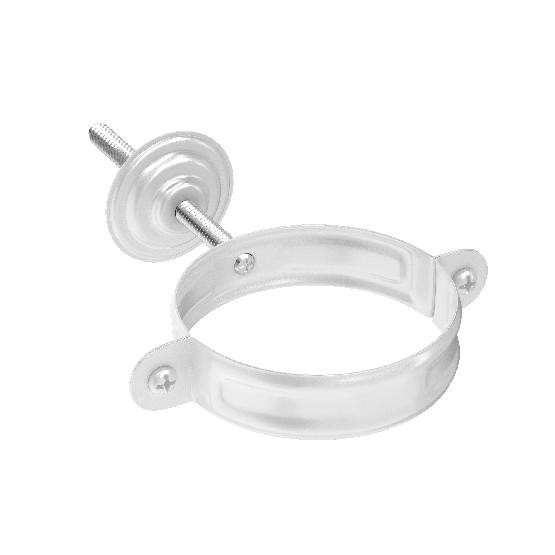 Водосток Aquasistem, система 125x90 - Комплект крепления трубы RAL 9003 Белый купить в Калаче-на-Дону