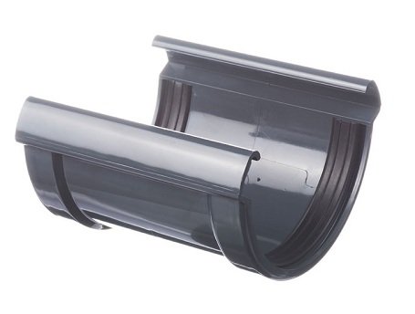 Соединитель желоба Docke Lux ПВХ - Графит купить в Калаче-на-Дону