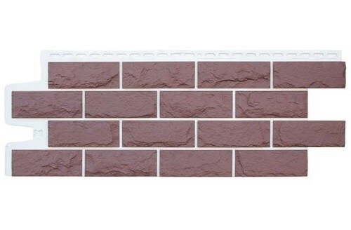 Фасадные панели Grand Line Колотый Камень Каштан, Шов белый купить в Калаче-на-Дону