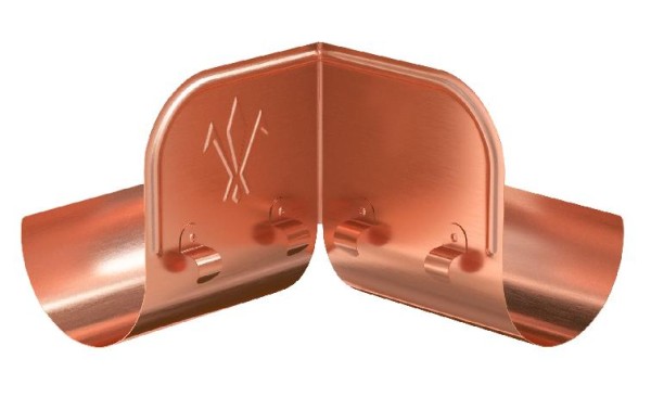 Водосток Aquasistem, система 125x90 - Ограничитель перелива угловой Медь купить в Калаче-на-Дону