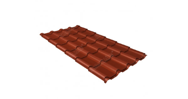 Металлочерепица камея 0,5 Satin RAL 8004 терракота купить в Калаче-на-Дону