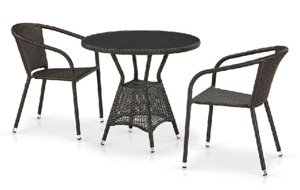 Комплект плетеной мебели AFINA из иск. ротанга T707ANS/Y137C-W53 Brown 2Pcs купить в Калаче-на-Дону