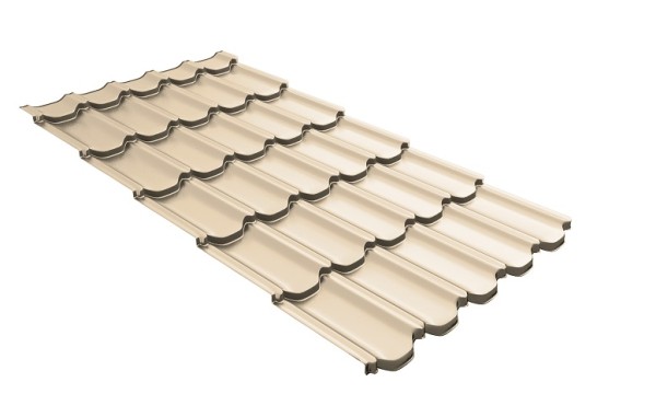 Металлочерепица квинта плюс с 3D резом 0,5 Satin RAL 1015 светлая слоновая кость купить в Калаче-на-Дону