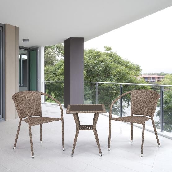 Комплект плетеной мебели AFINA из иск. ротанга T25B/Y137C-W56 Light Brown 2Pcs купить в Калаче-на-Дону