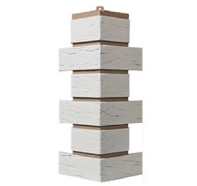 Угол T-Сайдинг-Кирпич Саман Белый