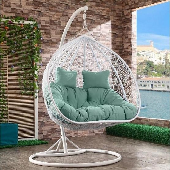 Кресло Подвесное из искусственного ротанга AFM-109A White/Green купить в Калаче-на-Дону