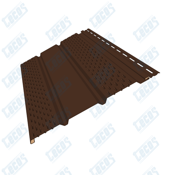 Софит к сайдингу ПЕРФОРАЦИЯ ПО БОКАМ TECOS ТЁМНЫЙ-КАШТАН купить в Калаче-на-Дону