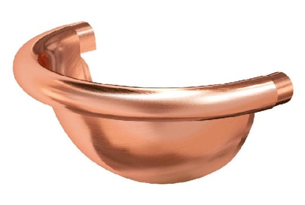 Водосток Aquasistem, система 150/100 - Заглушка желоба полукруглая медная купить в Калаче-на-Дону