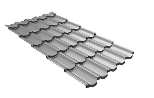 Металлочерепица квинта плюс с 3D резом 0,5 Satin RAL 7004 сигнальный серый купить в Калаче-на-Дону