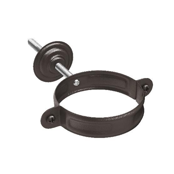 Водосток Aquasistem, Система 125x90 - Хомут для крепления трубы RR 32 Тёмно-коричневый matt купить в Калаче-на-Дону