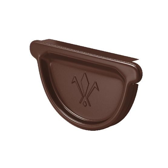 Водосток Aquasistem, система 125x90 - Заглушка универсальная с резиновым уплотнителем RAL 8017 Коричневый купить в Калаче-на-Дону