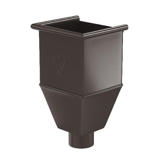 Водосток Aquasistem, система 125x90 - Воронка_водосборная удлиненая RR 32 Тёмно-Коричневый купить в Калаче-на-Дону